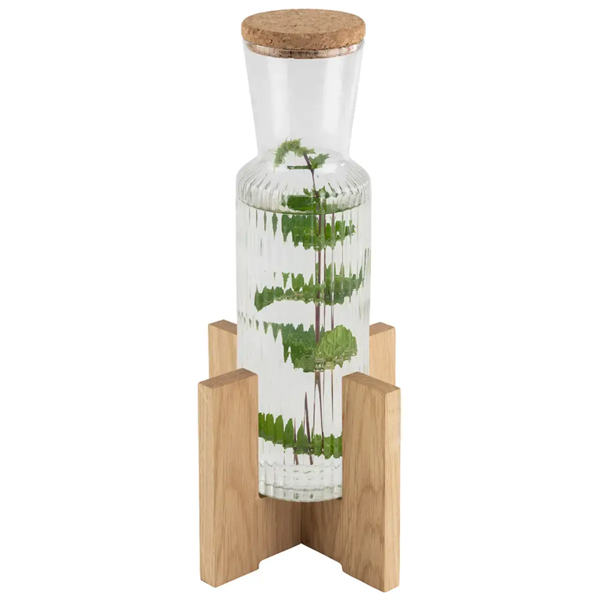 Pied pour carafe en verre VALO, chêne - APS