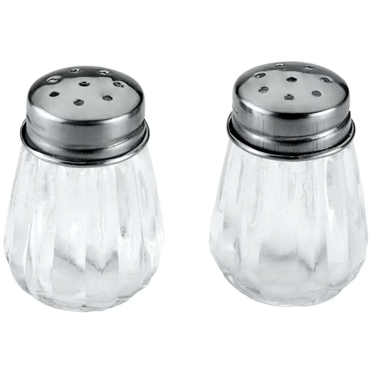 2 Salières et poivrières, verre/inox - Metaltex
