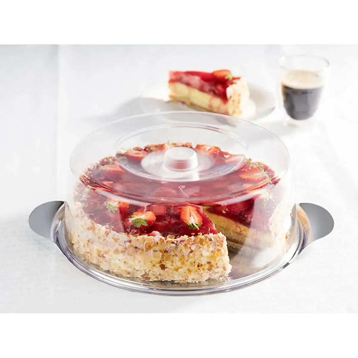 Plat à gâteau avec cloche, 300 mm x 110 mm - APS