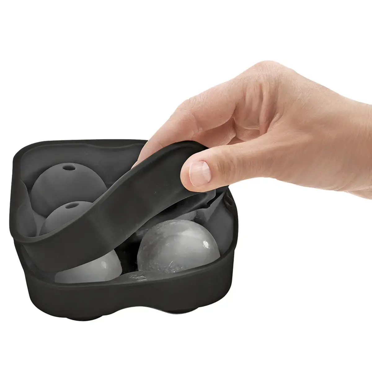 Bac à glaçons, en silicone, pour 2 glaçons, noir - Metaltex