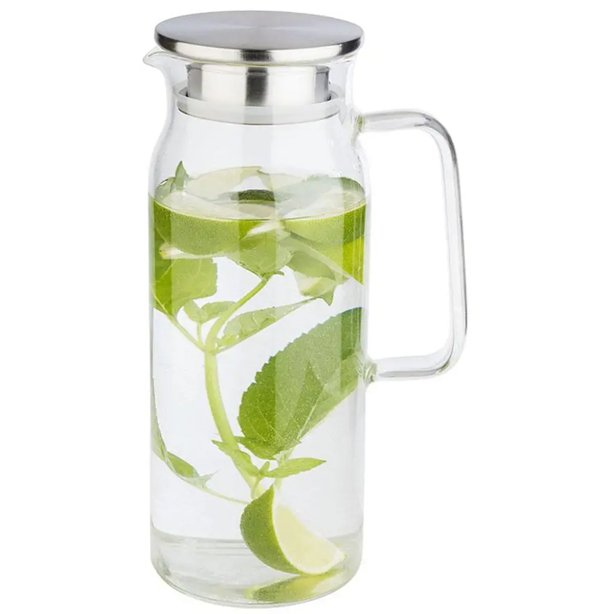 Carafe en verre avec couvercle, 1,5 litres, verre/inox - APS