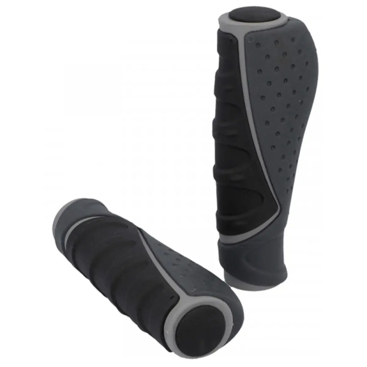 FISCHER Poignées de guidon pour vélo 'Trio', gris/noir