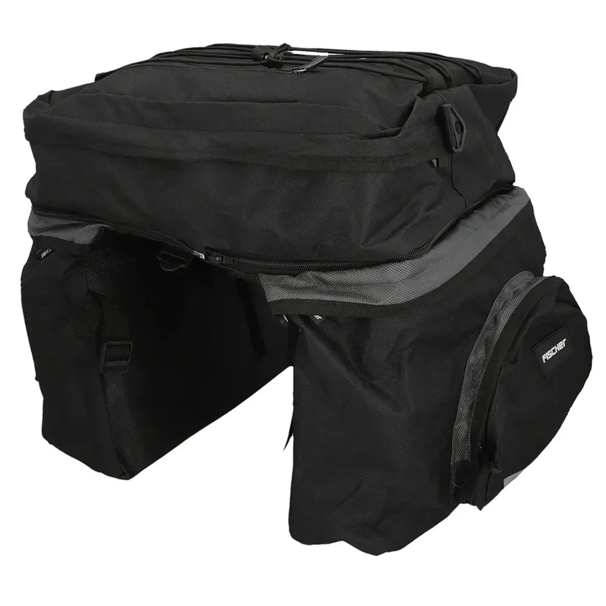 Sacoche pour porte-bagages de vélo - 3 sacs - Noir - Fischer
