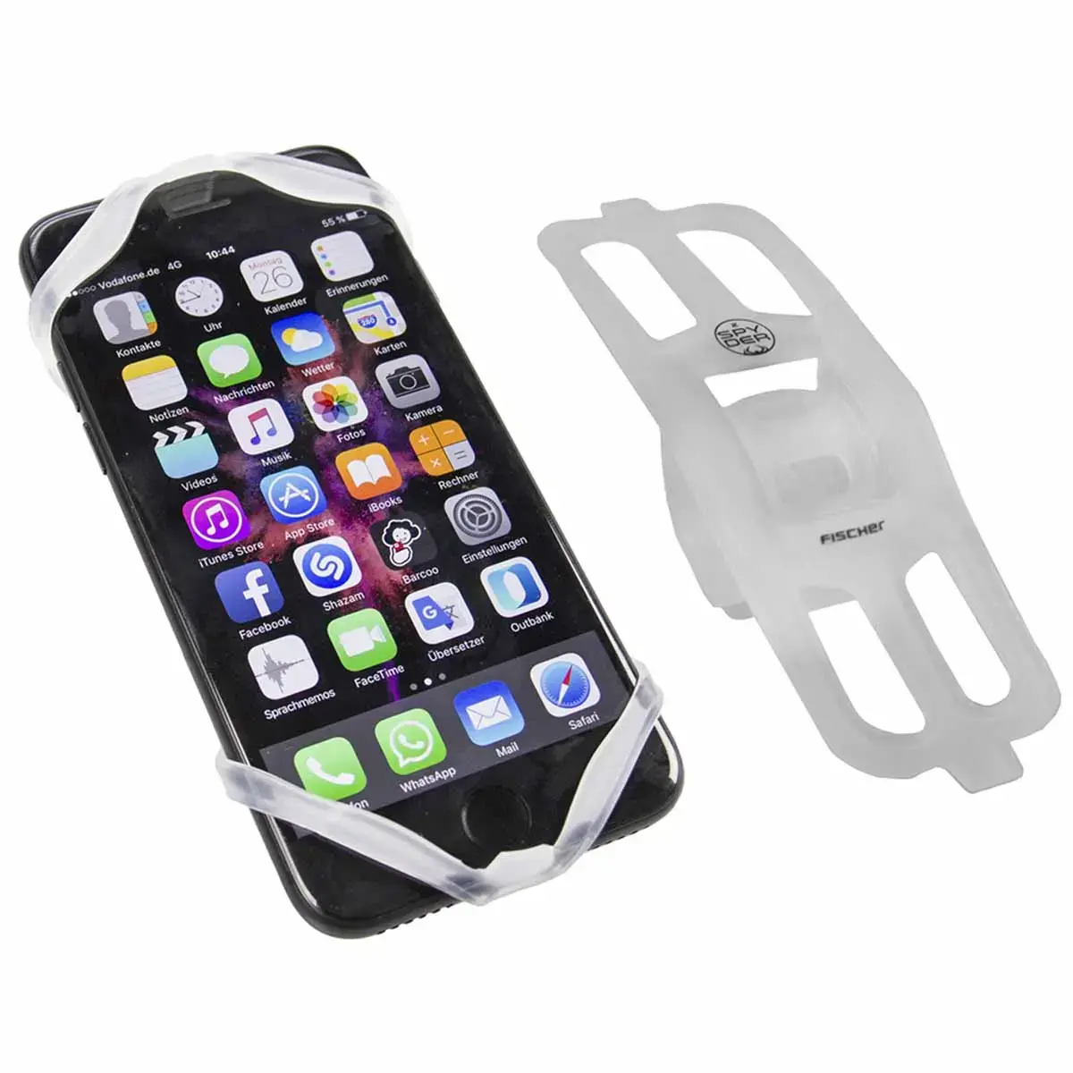 FISCHER Support smartphone pour vélo en silicone, blanc