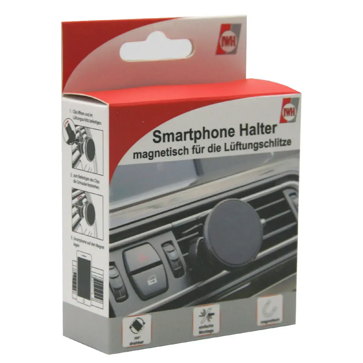 Support de smartphone pour voiture Aimant - Noir - IWH