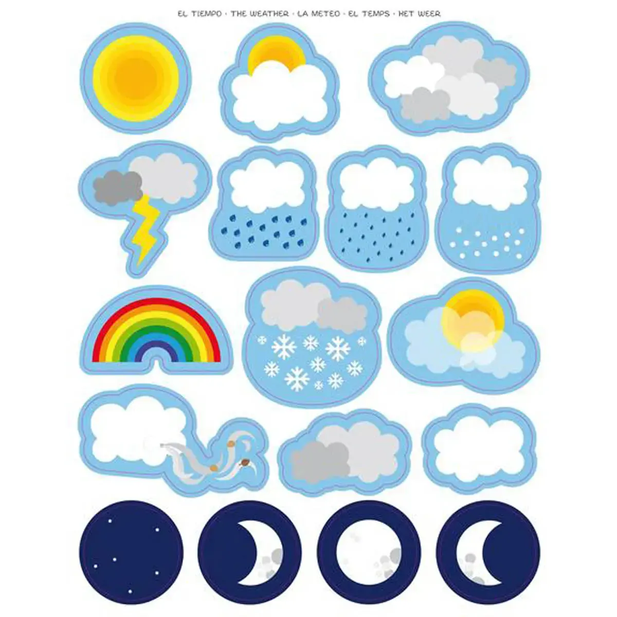 Gommettes thématiques La météo 3 feuilles - Apli