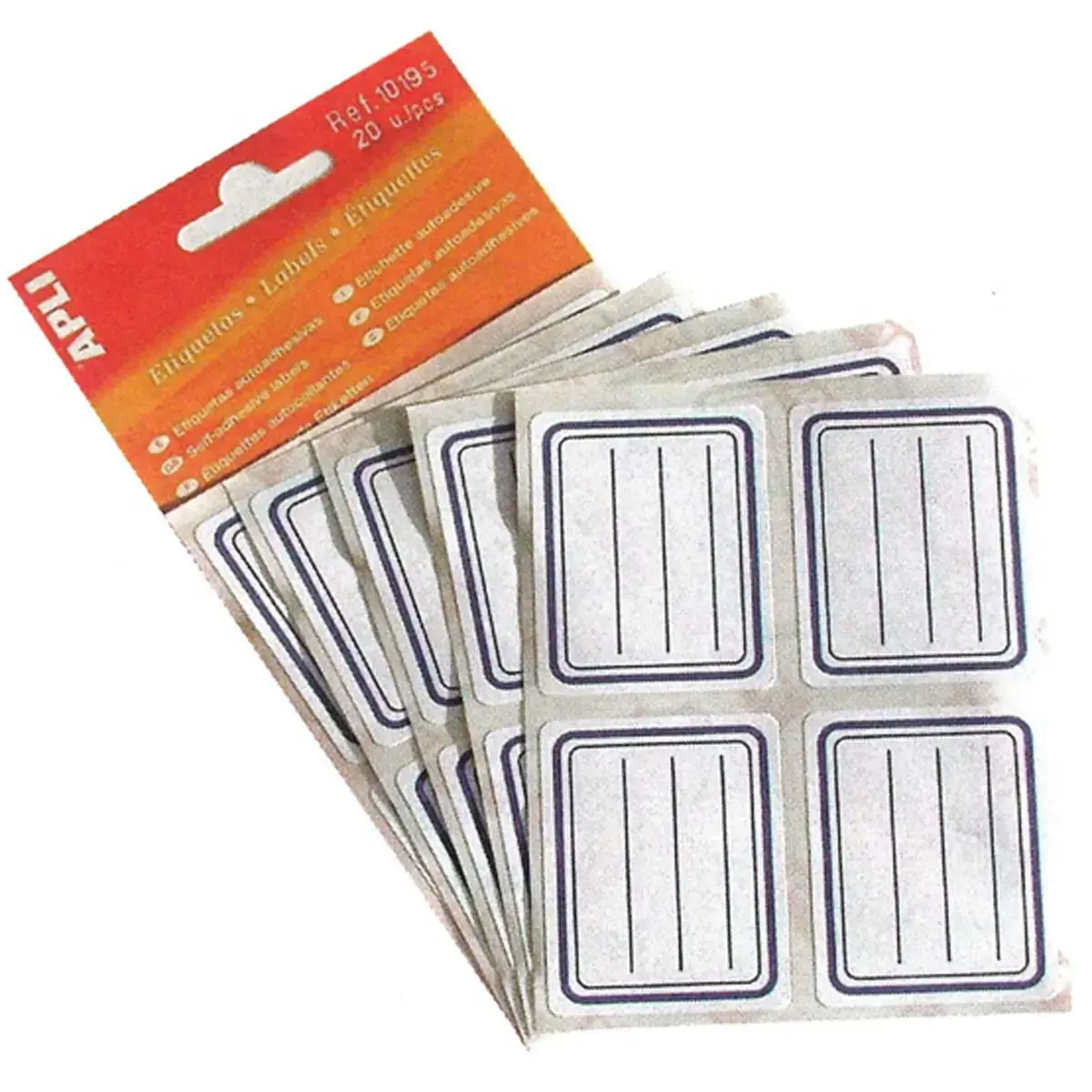 Étiquettes scolaires lignées bleues 20 unités 38 x 50 mm - Apli