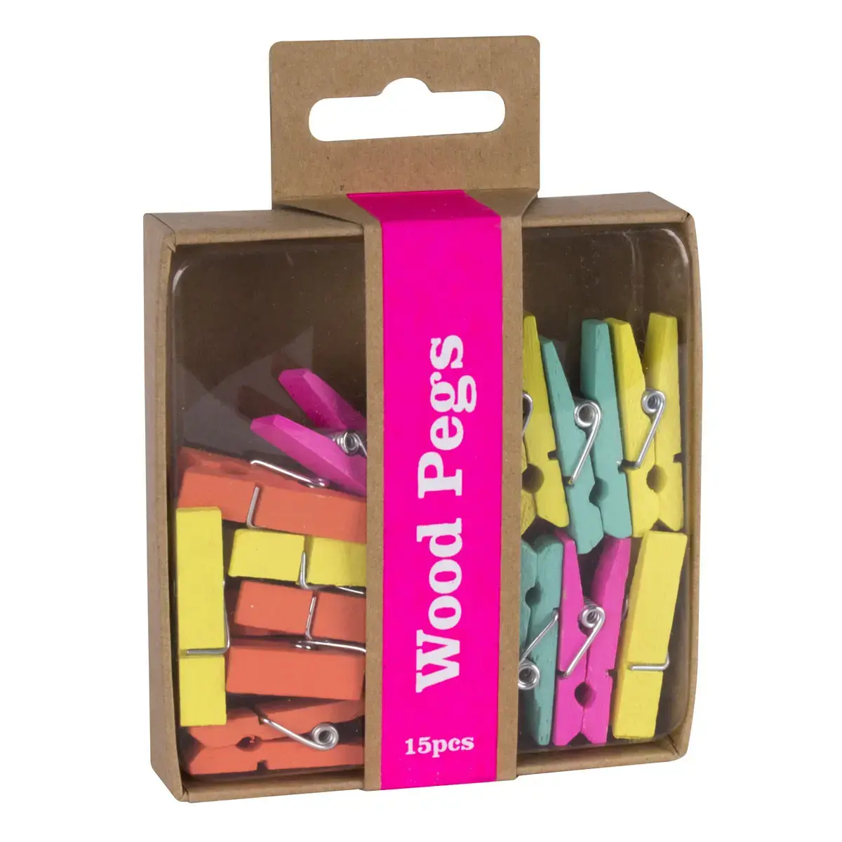 Pinces en bois Fluor collection 15 unités - Apli