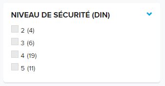 Niveaux de sécurité