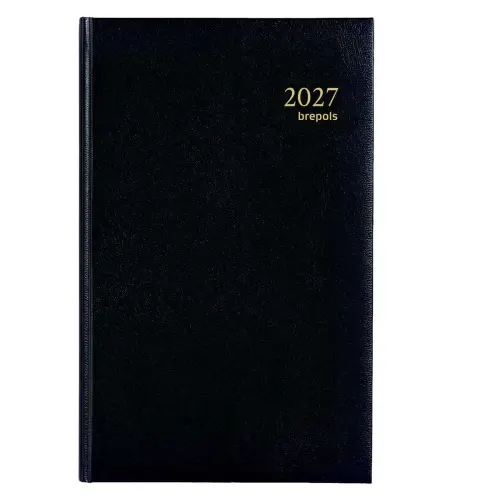 Dagagenda 2027 Brepols Saturnus basic - 13,3x20,8 cm - Zwart - 1 dag/pagina - BREPOLS