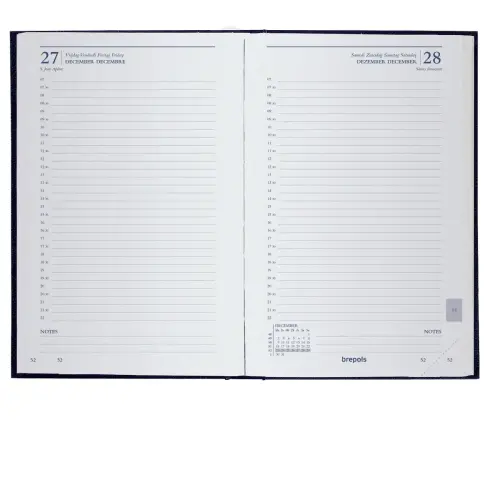 Dagagenda 2027 Brepols Saturnus basic - 13,3x20,8 cm - Zwart - 1 dag/pagina - BREPOLS