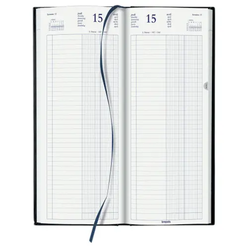 Dagagenda Brepols bank 1 volume 14,3x32,5 cm zwart