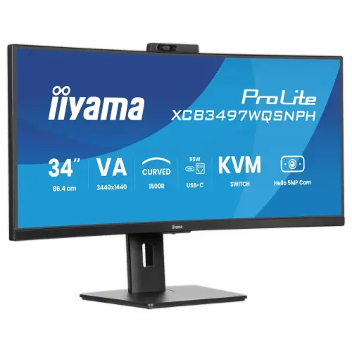 Prolite gebogen 34'' monitor + camera XCB3497WQSNPH-B1 