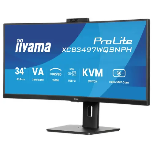 Prolite gebogen 34'' monitor + camera XCB3497WQSNPH-B1 