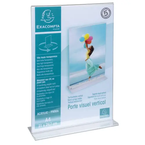 T-vormige rechte display transparant -A4-formaat 