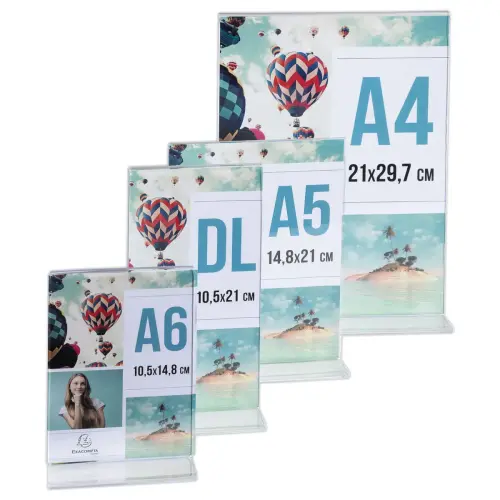 T-vormige rechte display transparant -A4-formaat 