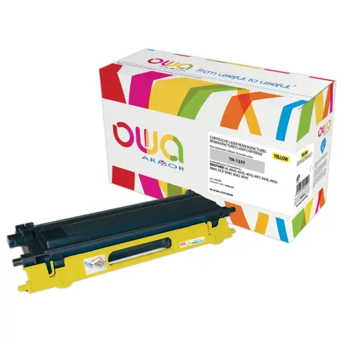 Lasercartridge BROTHER TN135Y Geel compatibel ARMOR 