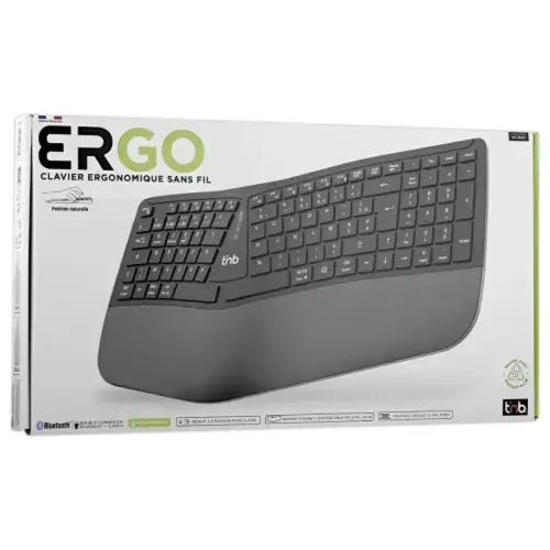 Draadloos oplaadbaar ergonomisch toetsenbord