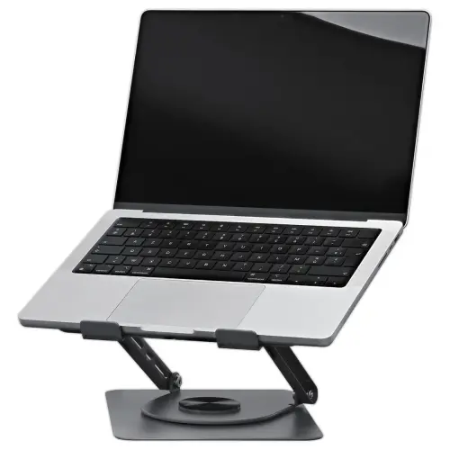 Draaibare metalen laptopstandaard 360° iClick - Grijs