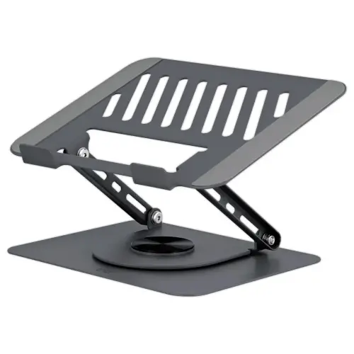 Draaibare metalen laptopstandaard 360° iClick - Grijs