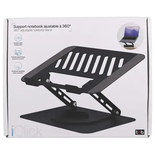 Draaibare metalen laptopstandaard 360° iClick - Grijs