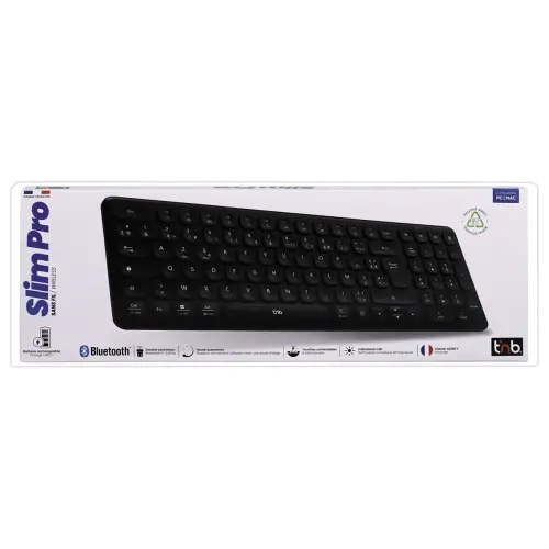 Draadloos oplaadbaar SLIM PRO Azerty-toetsenbord - Zwart