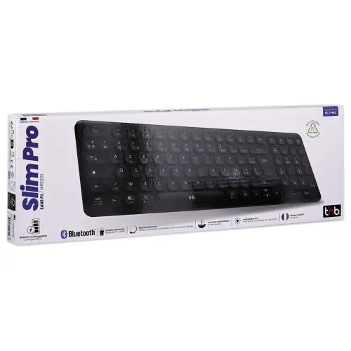 Draadloos oplaadbaar SLIM PRO Azerty-toetsenbord - Zwart
