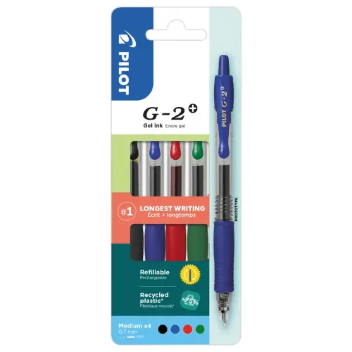 4 G2+ gelbalpennen - Inklapbaar - PILOT 