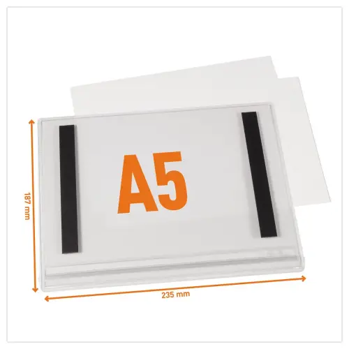 5 waterdichte displayhoezen - A5 - Magnetisch - DURABLE