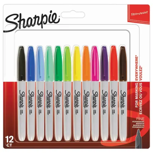 12 Permanente markers FINE - Kegelpunt 0,9 mm - SHARPIE