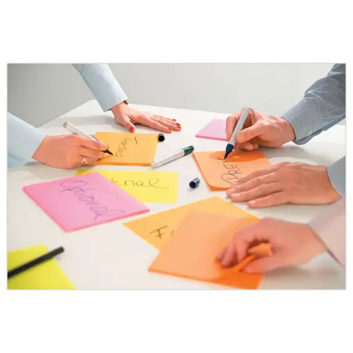 004 Blokken super sticky memoblaadjes voor vergaderingen - Diverse kleuren - 20x15,2 cm - POST-IT 