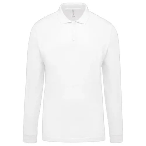 Herenpolo - Lange mouwen - Maat S - Wit