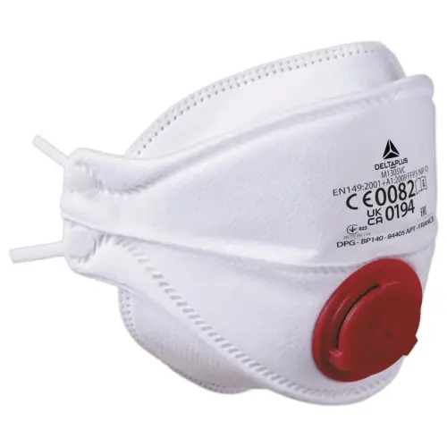 10 Witte masker met kap en ventiel, één maat