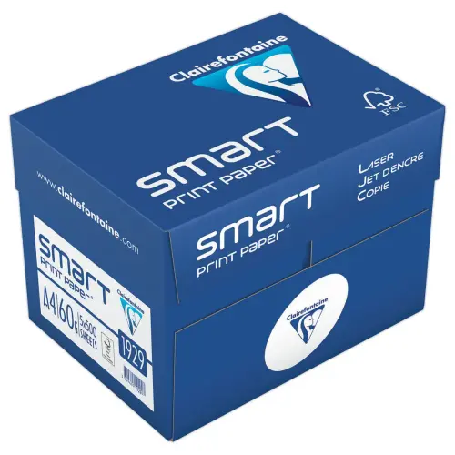 5  Pakken van 500 vellen wit SMART papier - A4 - 60g - CLAIREFONTAINE 