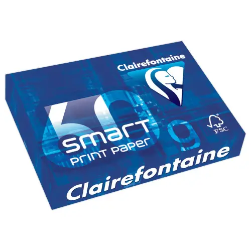 5  Pakken van 500 vellen wit SMART papier - A4 - 60g - CLAIREFONTAINE 