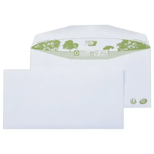 1000 enveloppen - 80g - Amerikaans formaat - Geen venster - GPV