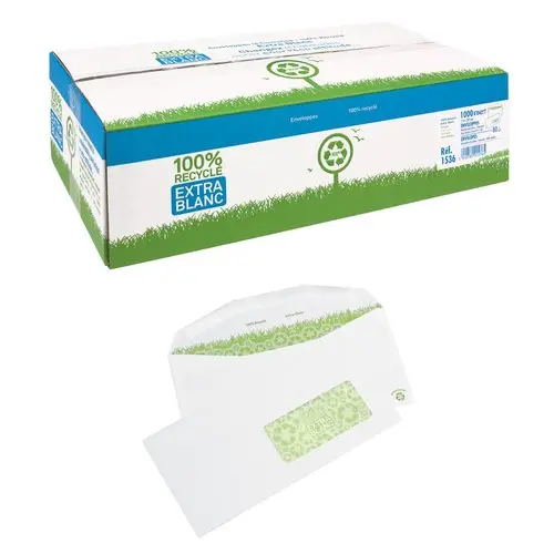 1000 enveloppen - 80g - Amerikaans formaat - Geen venster - GPV