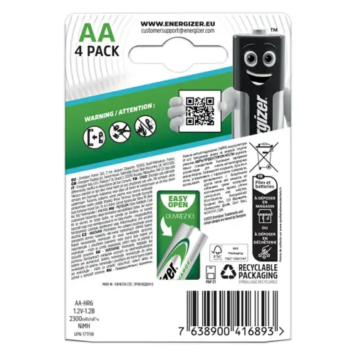 4  Herlaadbare batterijen ENERGIZER Extreme HR6 (AA) 