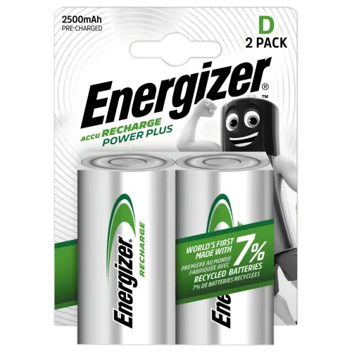 2 Herlaadbare batterijen ENERGIZER PowerPlus HR20 (D)