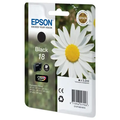 Inkjetcartridge EPSON T180 Zwart
