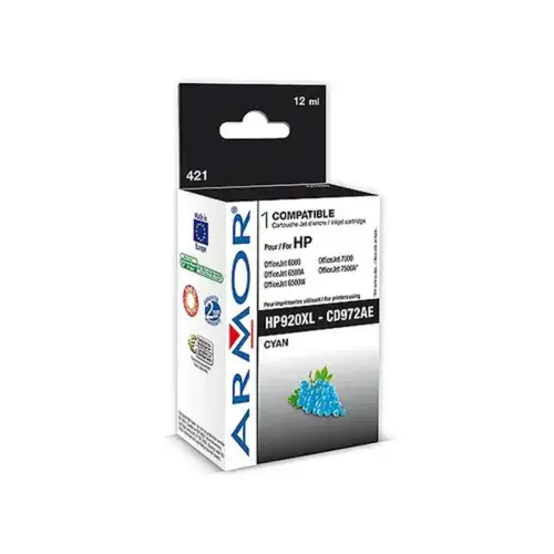 Inkjetcartridge HP 920XL cyaan HC CD972A compatibel ARMOR