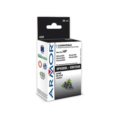Inkjetcartridge  HP 920XL Zwart HC CD975A compatibel ARMOR 