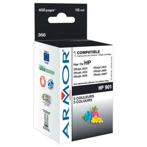Inktcartridge ARMOR 3 kleuren compatibel met HP CC656A