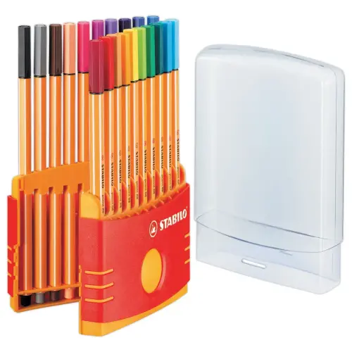 20  Viltstiften Point 88 + 4 gratis PointMax vilststiften - Doos ColorParade - STABILO 