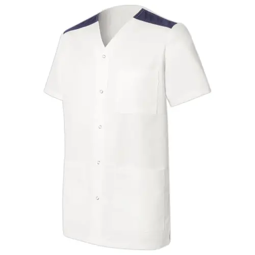 MEDISCHE TUNIEK KORTE MOUWEN F VALENTINE HASSON–WIT MARINE–M.5