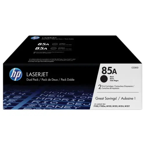 2 Cartridges HP 85A CE285AD - Zwart
