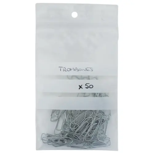 1000 Plastic transp. zakjes 80x120mm met witte beschrijfbare stroken