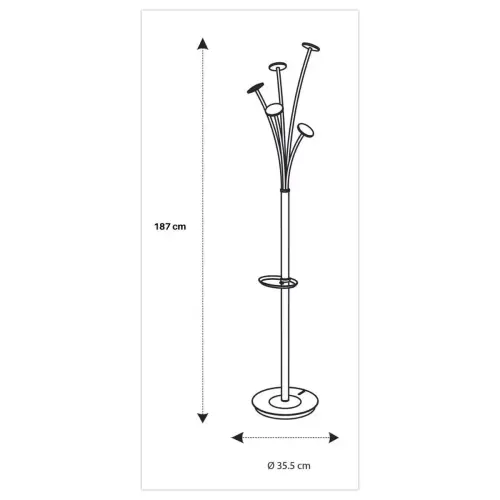 Kapstok Festy - 5 hangers - Zwart - ALBA 