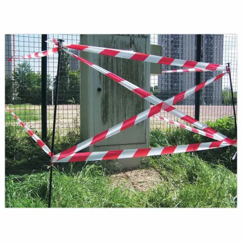 Signalisatielint rood en wit - 100 m x 50 mm - VISO 