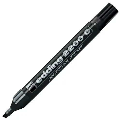 Permanente marker 2200 - Afgeschuinde punt - Zwart - EDDING